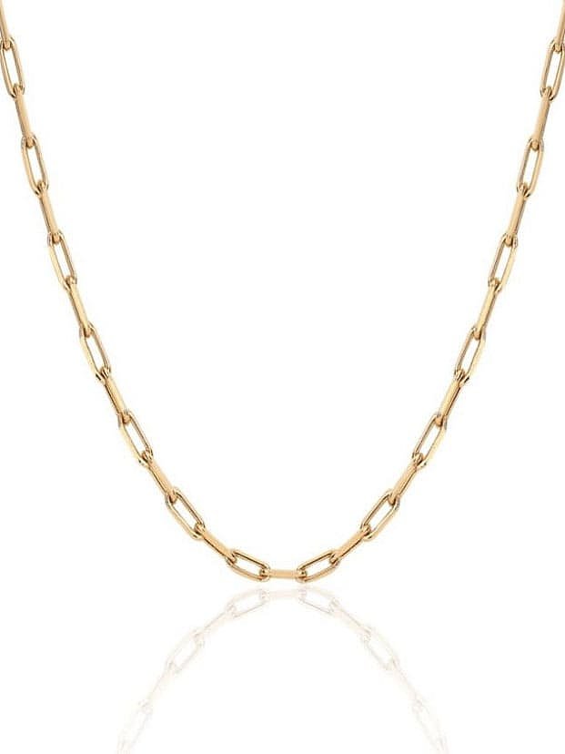 Brass hollow Geometric chain Minimalist Necklace