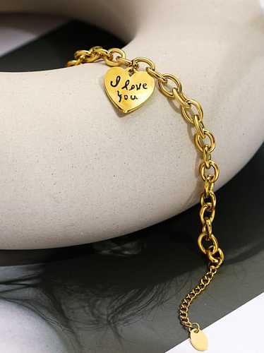 Titanium Steel Heart Vintage Hollow Chain Link Bracelet