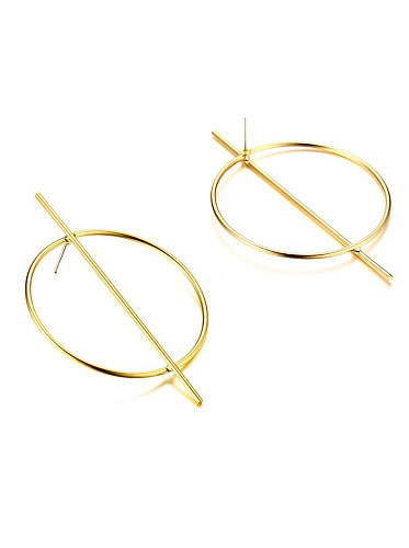 New Round stainless steel gold plated earrings