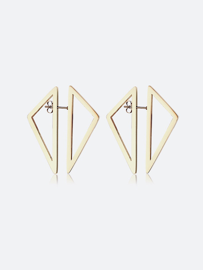 Trendy geometric triangle stainless steel earrings