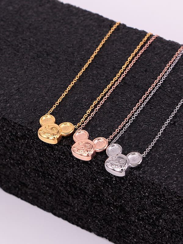 Titanium Mouse Zodiac Cute Necklace