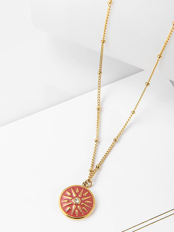 Geometrische minimalistische Halskette aus Edelstahl mit Emaille