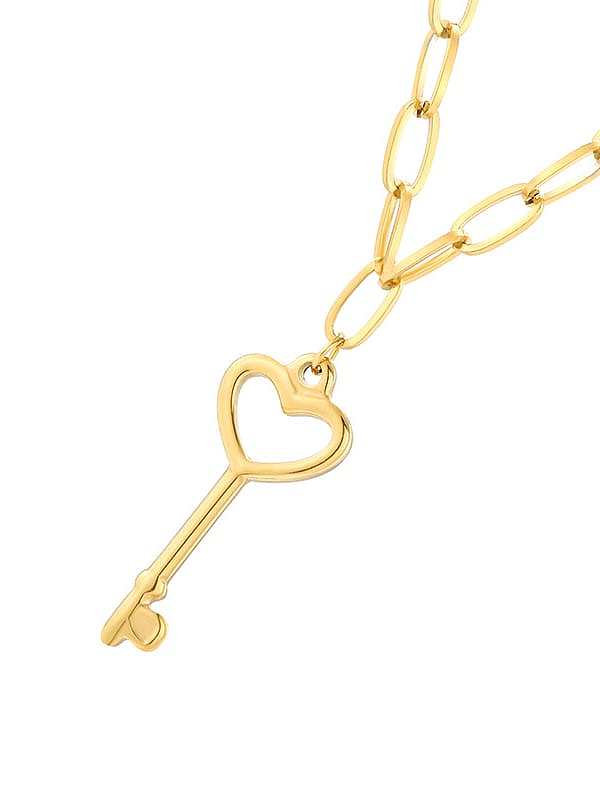 Titan Stahl Key Minimalis hohle geometrische Chaint Halskette