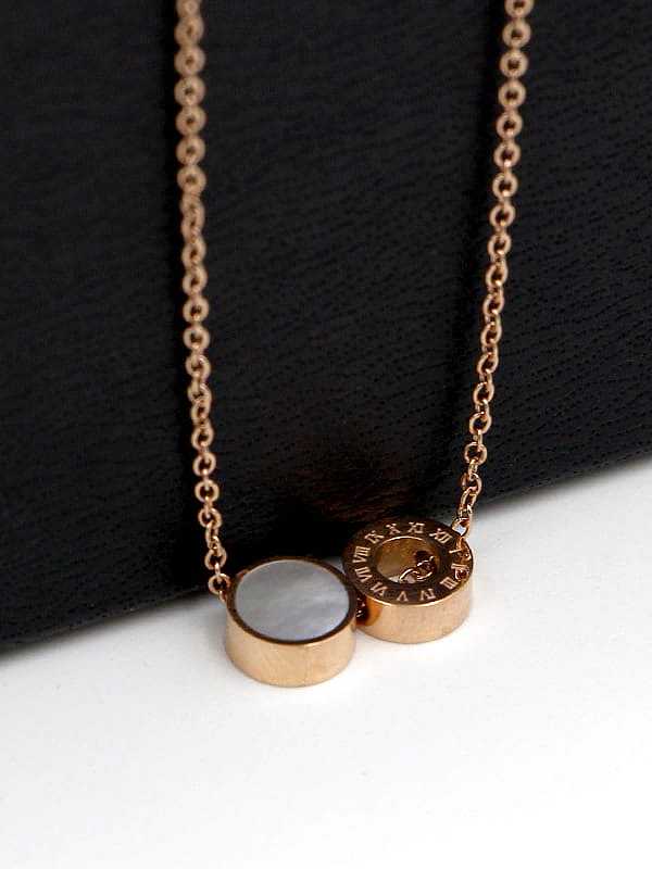 Titanium Shell Number Dainty Necklace