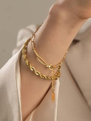 Stainless steel Geometric Vintage Link Bracelet