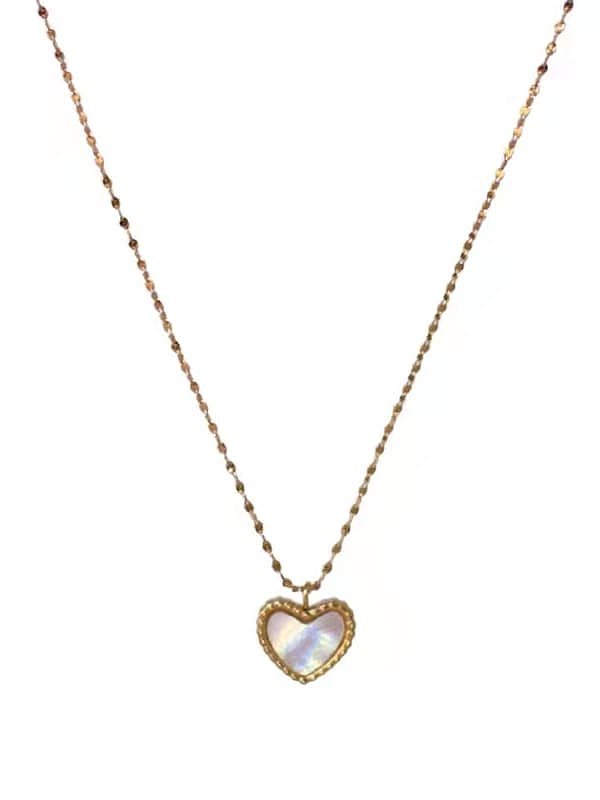 Stainless steel Shell Heart Vintage Necklace