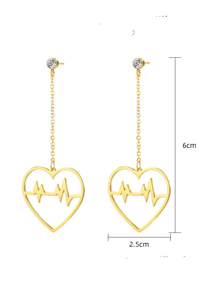 Minimalistischer Einfädler-Ohrring mit Herzbuchstaben aus Titanstahl