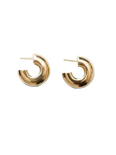 Brass Smooth Geometric Minimalist Drop Earring