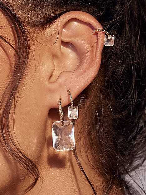 Titanium Steel Cubic Zirconia Geometric Minimalist Drop Earring