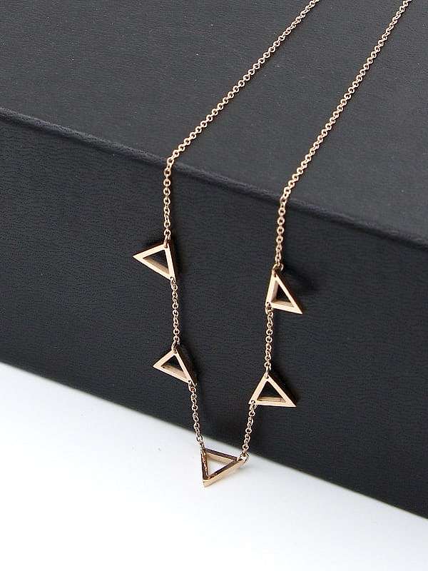 Titanium Hollow Triangle Minimalist Necklace