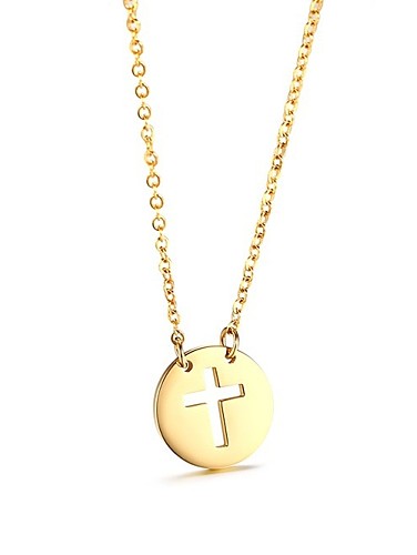 Exquisite simple hollow cross Stainless Steel Necklace