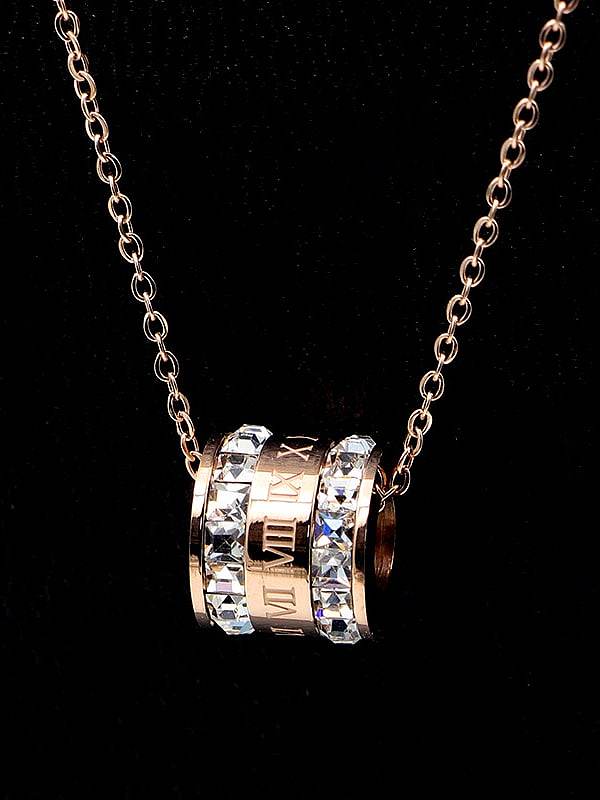 Titanium Cubic Zirconia Number Classic Necklace