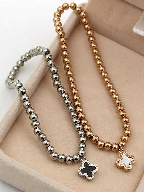 Titanium Shell Flower Classic Beaded Bracelet