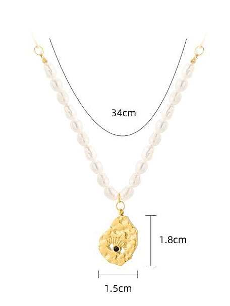 Stainless steel Freshwater Pearl Irregular Vintage Necklace