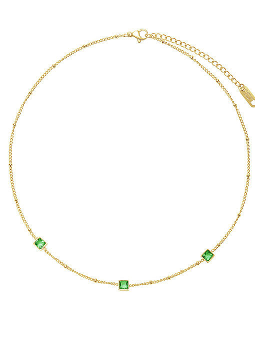 French elegant small square combination necklace