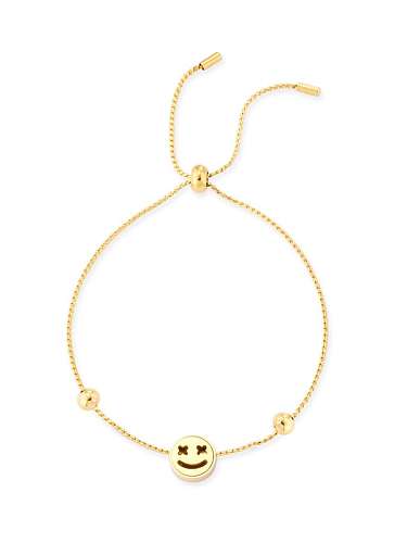 Bracelet réglable minimaliste Smiley en acier inoxydable