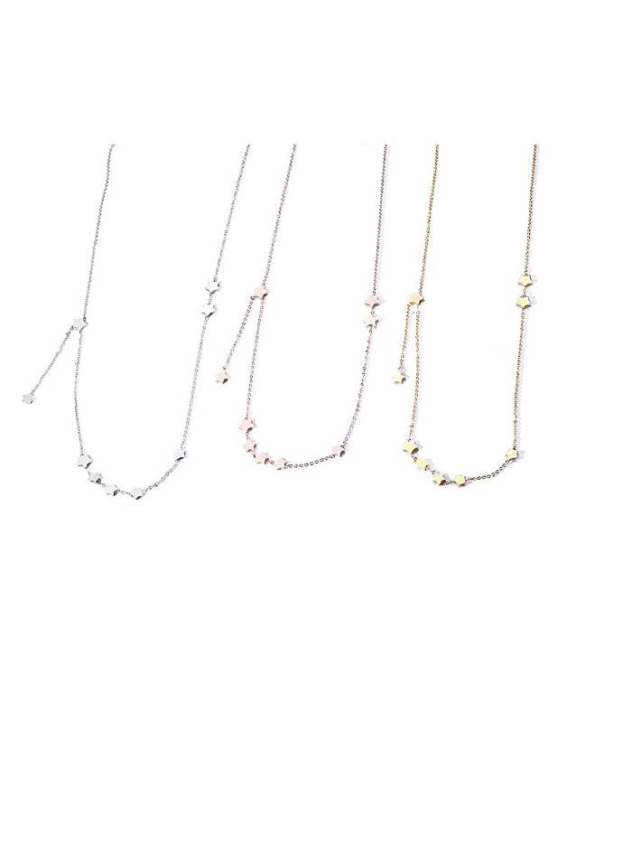 Edelstahl-Stern-minimalistische lange Strang-Halskette