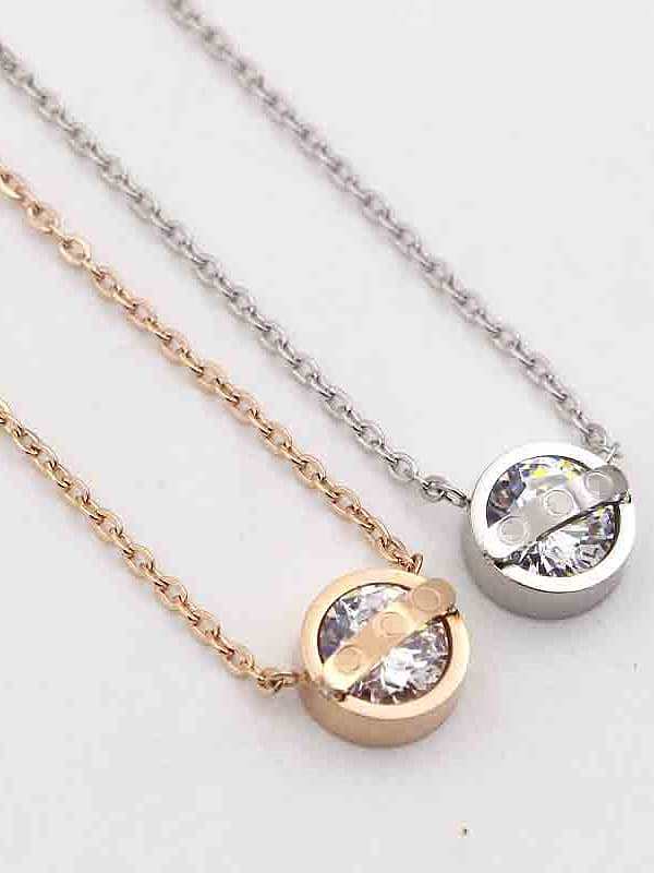 Collar minimalista geométrico de diamantes de imitación de titanio