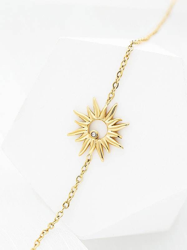 Titanium Steel Sun Flower Minimalist Link Bracelet