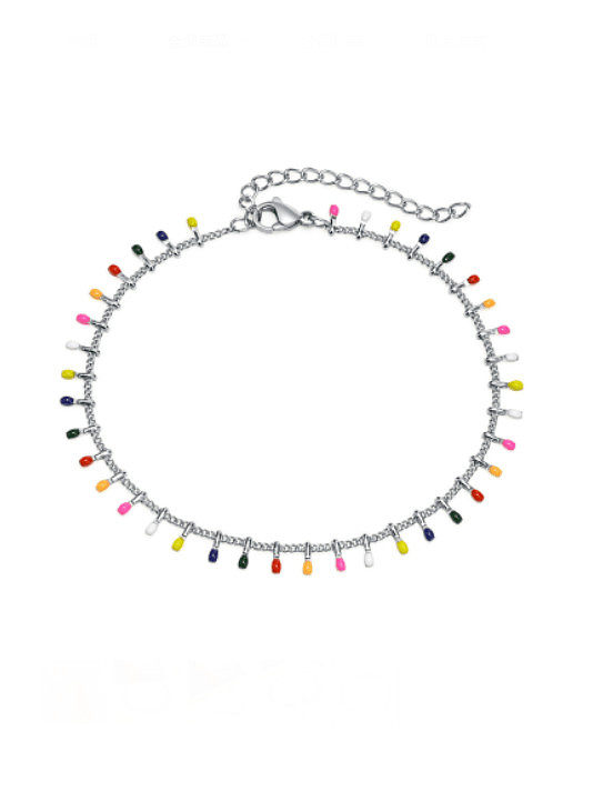 Stainless steel Enamel Irregular Hip Hop Anklet