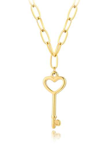 Titan Stahl Key Minimalis hohle geometrische Chaint Halskette