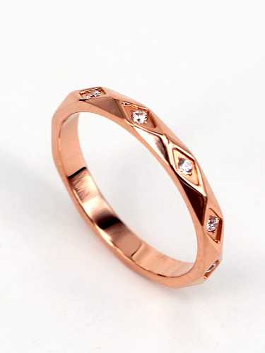 Titanium Cubic Zirconia Geometric Minimalist Band Ring