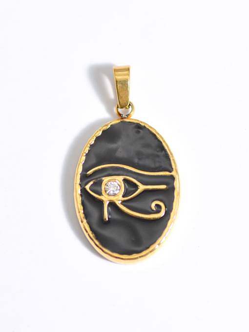Evil Eye Titanium Steel Resin Enamel Vintage Pendant