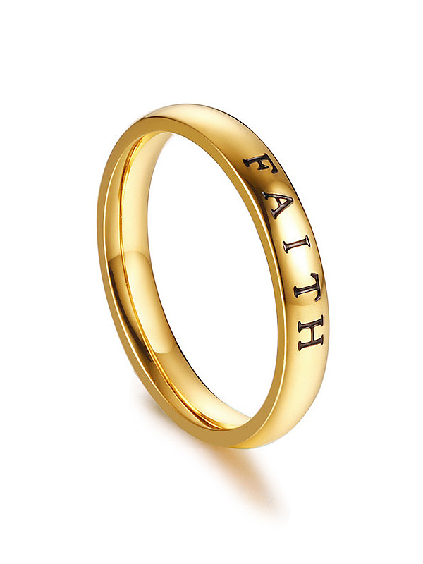 Stainless Steel Minimalist Style Printed letter Rings