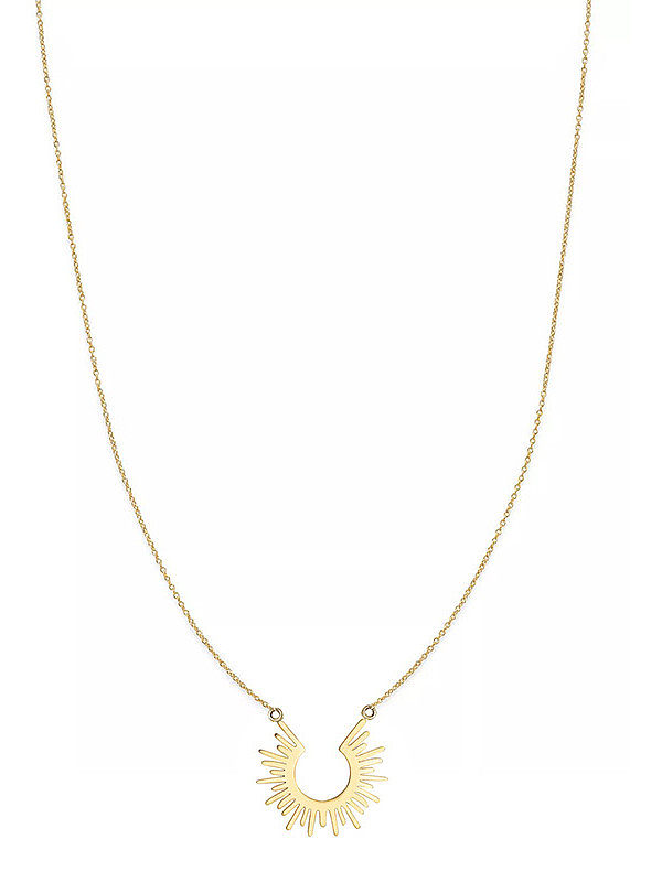 Collier court en acier titane 18K simple soleil de style européen et américain