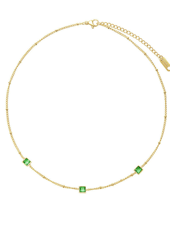 French elegant small square combination necklace