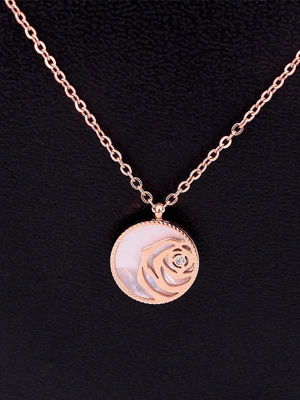 Titanium Shell Rosary Dainty Necklace