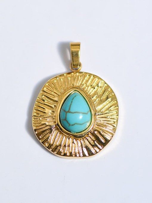 Evil Eye Titanium Steel Resin Enamel Vintage Pendant