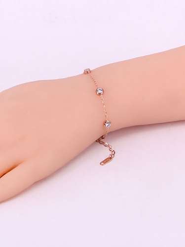 Titanium Cubic Zirconia Geometric Dainty Bracelet