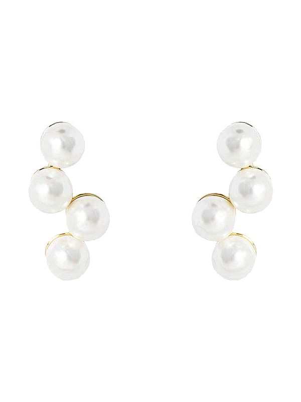 Boucles d'oreilles minimalistes irrégulières en laiton imitation perle