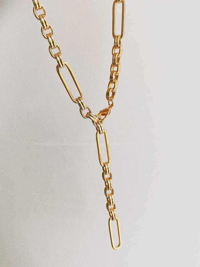 Brass Geometric chain Minimalist Necklace