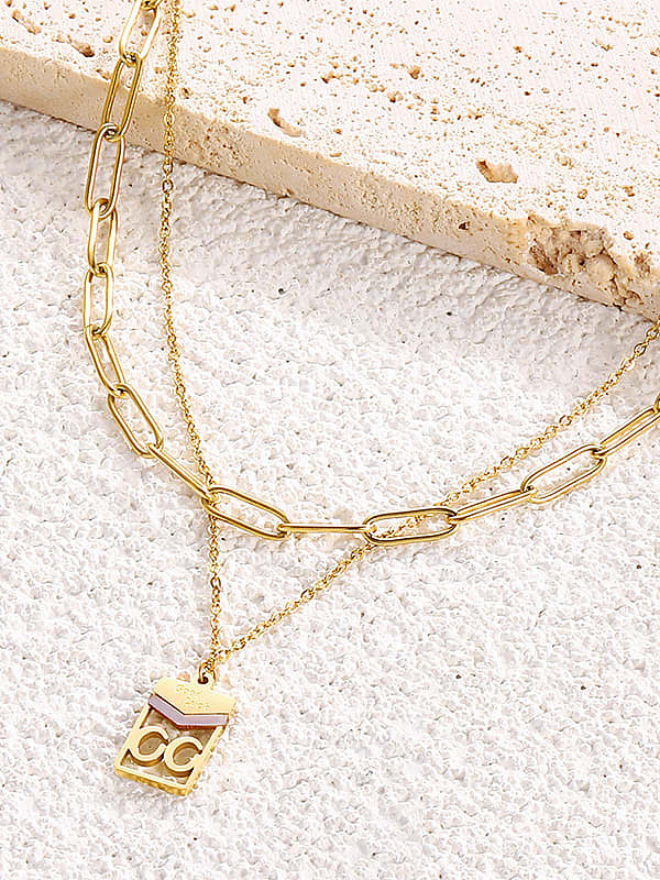 Stainless steel Geometric Vintage Multi Strand Necklace