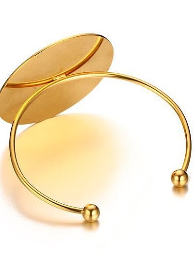 Aço inoxidável com estilo minimalista tendência super grandes pulseiras circulares