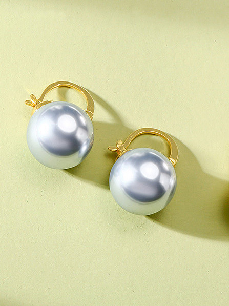 Edelstahl-Art- und Weiseimitations-Perlen-Bolzen-Ohrringe