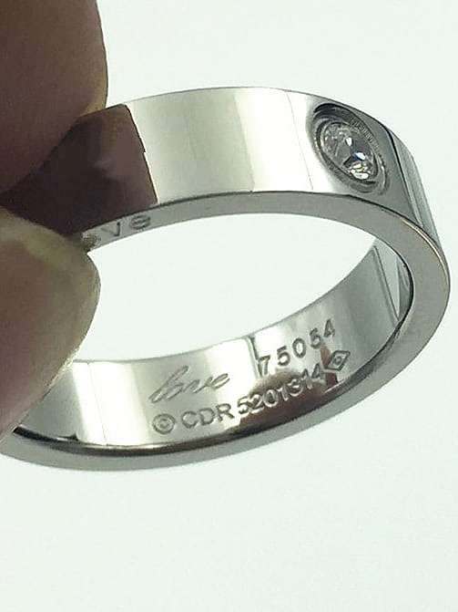 Titanium RhinestoneRound Minimalist Band Ring