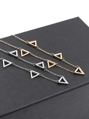 Titanium Hollow Triangle Minimalist Necklace