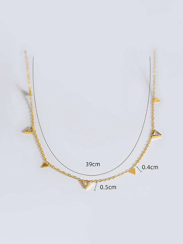 Minimalistische Halskette aus Edelstahl mit Zirkonia-Dreieck