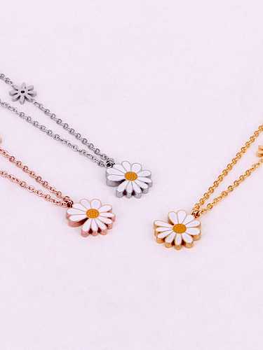 Titan-Emaille-Blumen-minimalistische Halskette