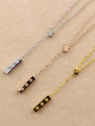 Titanium Rhinestone Geometric Minimalist Necklace