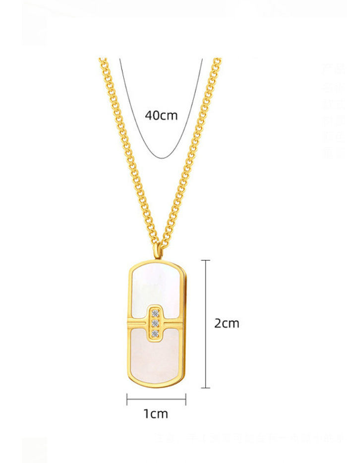 Geometrische minimalistische Halskette mit Titanstahlschale