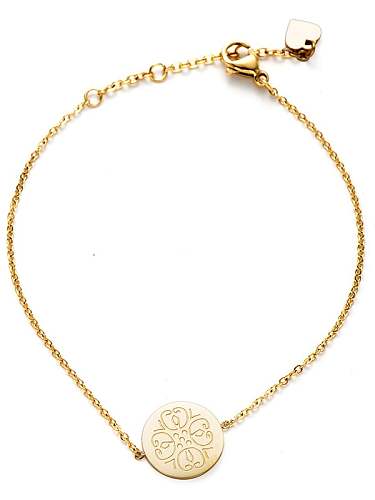 Personalized coin Pattern Stainless Steel Bracelet