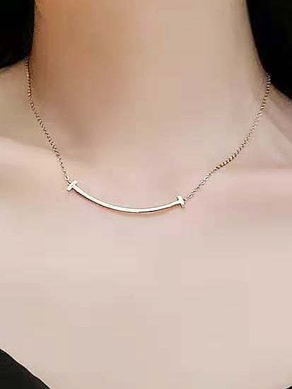 Titan Stahl Smiley minimalistische geometrische Anhänger Halskette