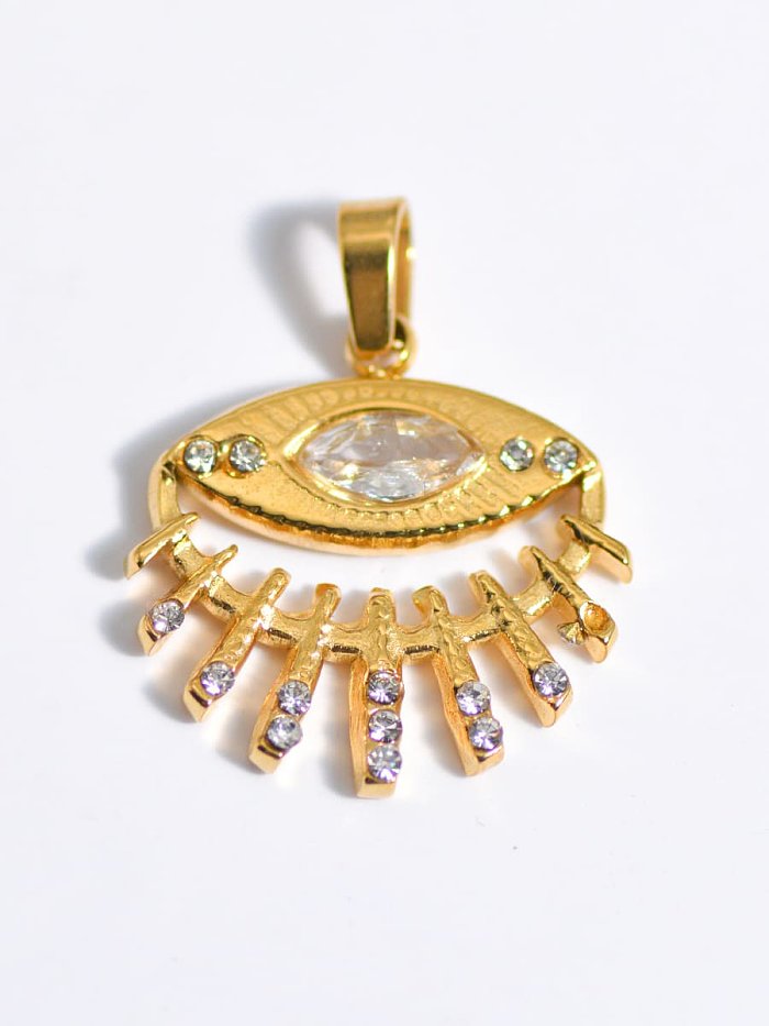 Evil Eye Titanium Steel Resin Enamel Vintage Pendant