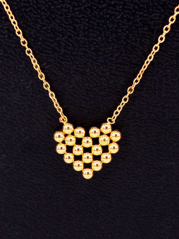 Titanium Steel Smooth Bead Heart Minimalist Necklace