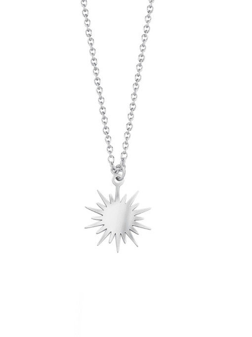 Stainless steel Minimalist Sun Flower Pendant Necklace
