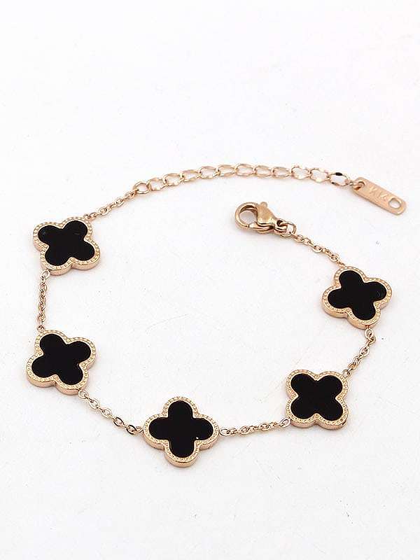 Titanium Shell Flower Classic Link Bracelet